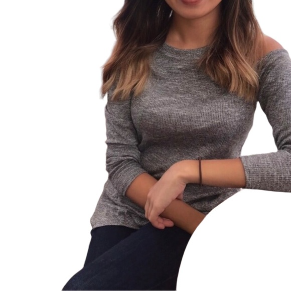 Rachel Roy Ribbed Cold Shoulder Top - Picture 3 of 3